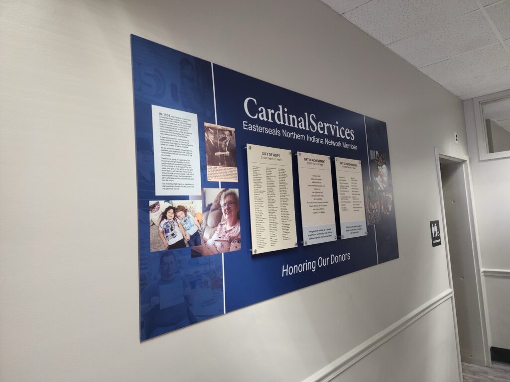 Donor Wall / Acrylic Panel Sign with Raised Lettering